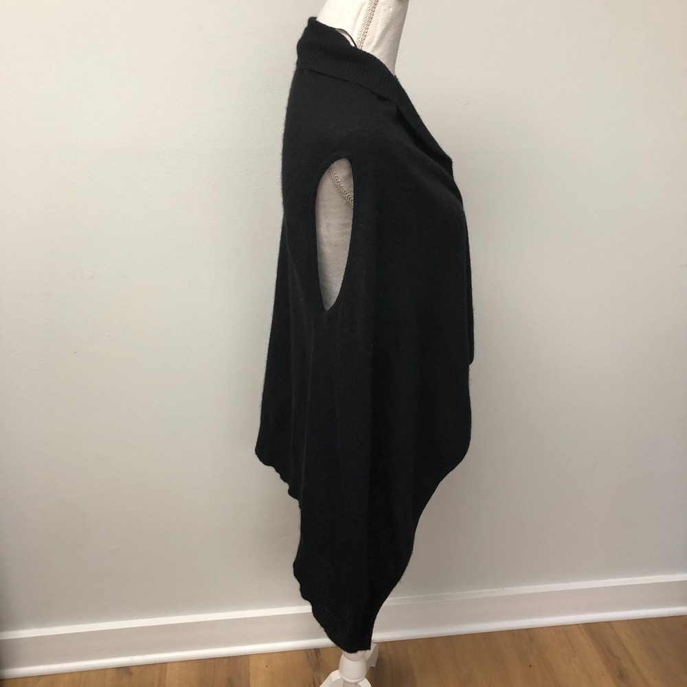 Charter‎ Club Cashmere Cardigan Sweater Jumper Womens Medium Black Sharkbite Hem - Picture 5 of 8